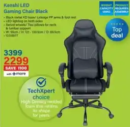 Incredible Connection Kenshi LED Gaming Chair Black offer