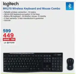 Incredible Connection Logitech MK270 Wireless Keyboard and Mouse Combo offer