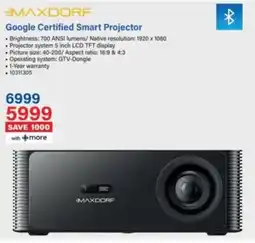 Incredible Connection Maxdorf Google Certified Smart Projector offer