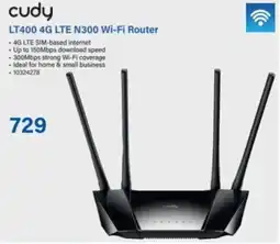 Incredible Connection Cudy LT400 4G LTE N300 Wi-Fi Router offer