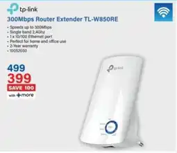 Incredible Connection Tp-link 300Mbps Router Extender TL-W850RE offer