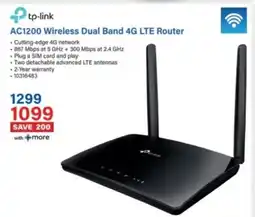 Incredible Connection Tp-link AC1200 Wireless Dual Band 4G LTE Router offer