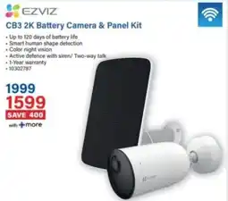 Incredible Connection Ezviz CB3 2K Battery Camera & Panel Kit offer