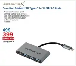 Incredible Connection Volkano X Core Hub Series USB Type-C to 3 USB 3.0 Ports offer