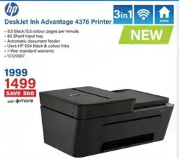 Incredible Connection Hp DeskJet Ink Advantage 4376 Printer offer