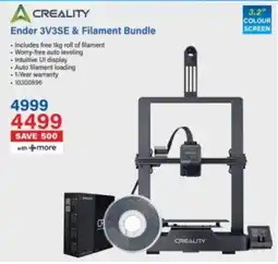 Incredible Connection Creality Ender 3V3SE & Filament Bundle offer