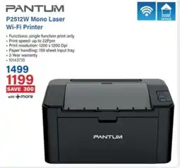 Incredible Connection Pantum P2512W Mono Laser Wi-Fi Printer offer