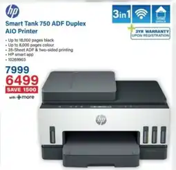 Incredible Connection Hp Smart Tank 750 ADF Duplex AIO Printer offer