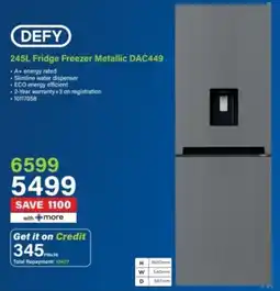 Incredible Connection Defy Fridge Freezer Metallic offer