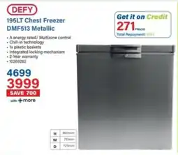 Incredible Connection Defy Chest Freezer DMF513 Metallic offer
