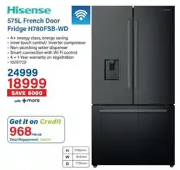 Incredible Connection Hisense French Door Fridge offer