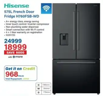 Incredible Connection Hisense French Door Fridge offer