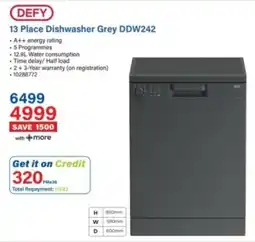 Incredible Connection Defy 13 Place Dishwasher Grey DDW242 offer
