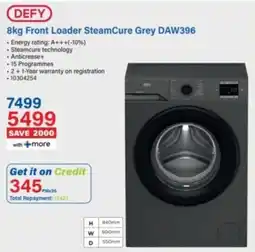 Incredible Connection Defy Front Loader SteamCure Grey DAW396 offer