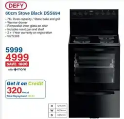 Incredible Connection Defy 60cm Stove Black DSS694 offer