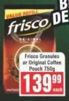 Frontline Frisco Granules or Original Coffee Pouch offer