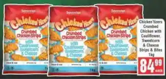 Frontline Chicken'tizers Crumbed Chicken with Cauliflower, Sweetcorn& Cheese Strips & Bites offer