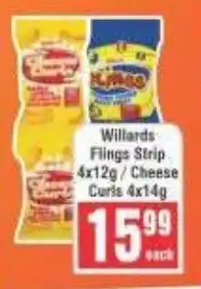 Frontline Willards Flings Strip/ Cheese Curls offer