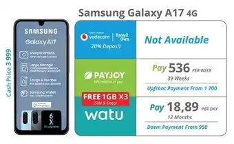 Cellucity Samsung Galaxy A17 4G offer