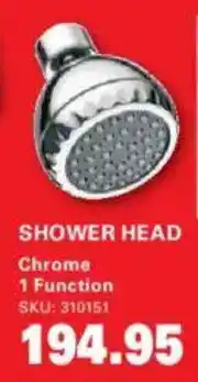 Cashbuild Shower head chrome 1 function offer