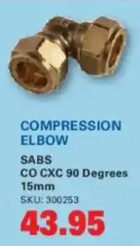 Cashbuild Compression elbow sabs offer