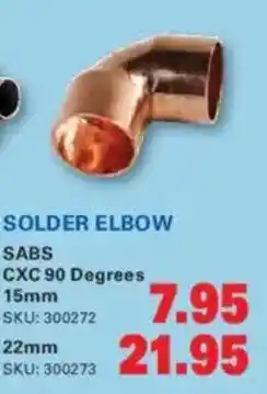 Cashbuild Solder elbow sabs offer
