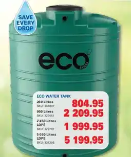 Cashbuild Eco water tank offer