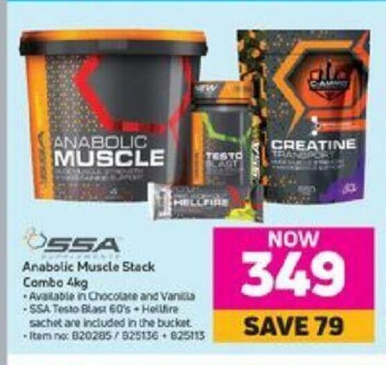 SSA Anabolic Muscle Stack Combo 4kg offer at Game