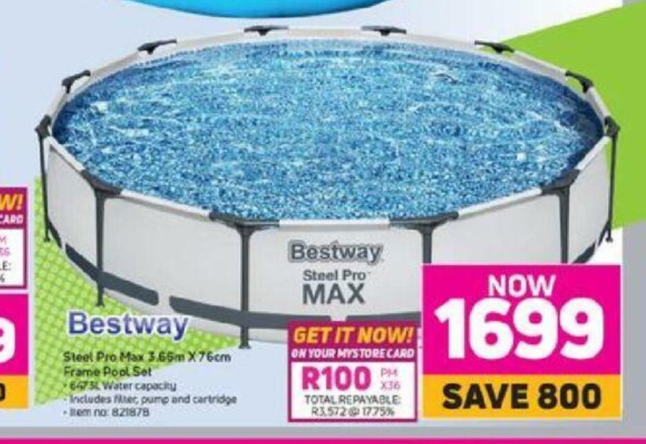 Bestway Steel Pro Max 3.66m x 76cm Frame Pool Set offer at Game