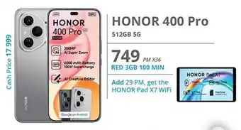 Cellucity Honor 400 Pro 512GB 5G offer