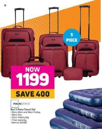 Game Mainstays Red 5 Piece Travel Set offer