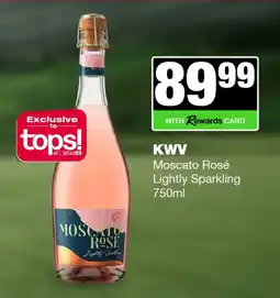 Spar Tops KWV Moscato Rosé Lightly Sparkling offer