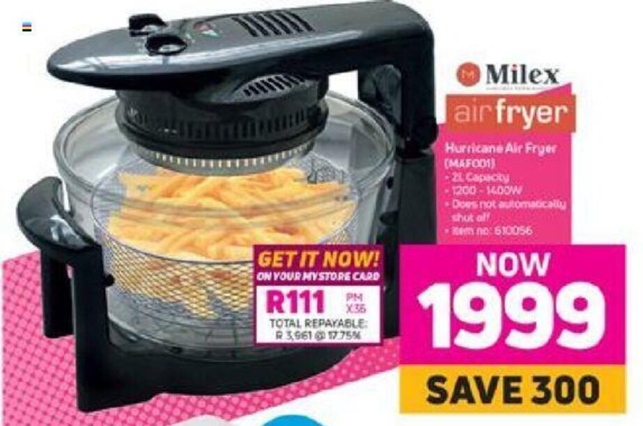 Milex Air Fryer Hurricane Air Fryer offer at Game