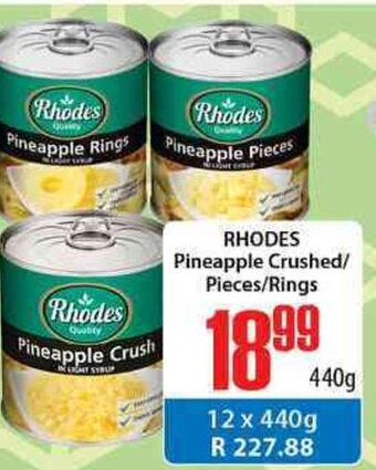 Elite Cash & Carry Rhodes Pineapple Crushed/Pieces/Rings 440g offer