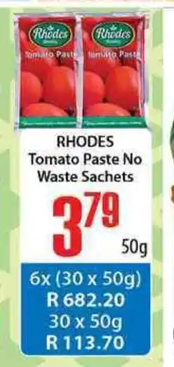 Elite Cash & Carry Rhodes Tomato Paste No Waste Sachets 50g offer