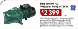 Brights Hardware Dab Jetcom 102 Wellpoint Pump 0.75kW offer