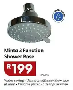 Brights Hardware Minta 3 Function Shower Rose offer
