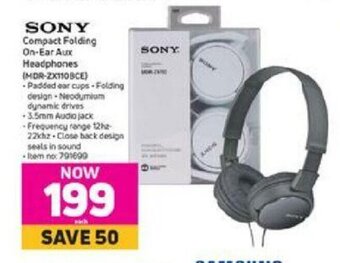Game Sony - Compact Folding On-Ear Aux Headphones offer