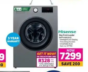 Game Hisense - 9kg Front Loader (WFPV9012MT) offer