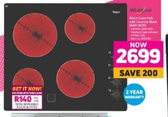 Game Whirlpool - 60cm Ceran Hob with Controls Black (AKM 9010) offer