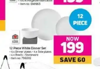 Game 12 Piece White Dinner Set offer