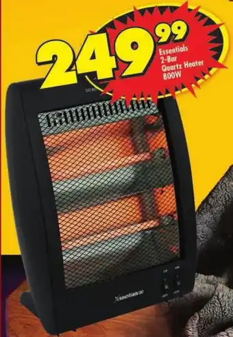 Shoprite Essentials 2-Bar Quartz Heater 800W offer