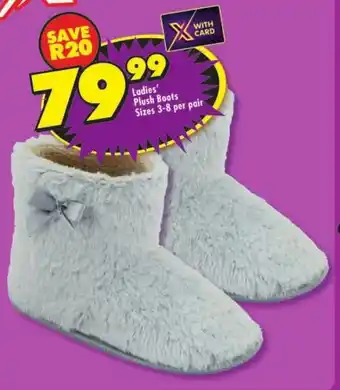 Shoprite Ladies Plush Boots offer
