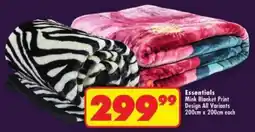 Shoprite Essentials Mink Blanket Print Design All Variants offer
