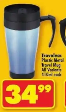 Shoprite Travelvac Plastic Metal Travel Mug All Variants offer