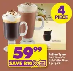 Shoprite Coffee Tyme Hot Chocolate/ Irish Coffee Glass offer