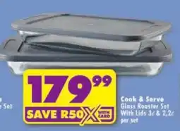 Shoprite Cook & Serve Glass Roaster Set With Lids offer