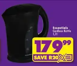 Shoprite Essentials Cordless Kettle offer