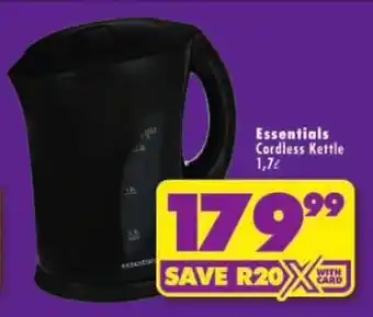 Shoprite Essentials Cordless Kettle offer