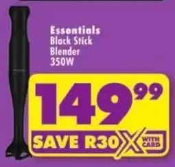 Shoprite Essentials Black Stick Blender 350W offer